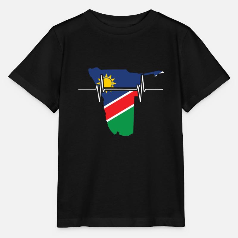 Namibia Herzschlag Flagge Vintage Namibia - Stanley/Stella Kinder T-Shirt MINI CREATOR  - Schwarz