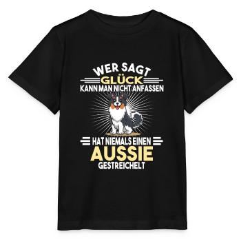 Aussie Züchter Hunde Aussie Australian Shepherd - Stanley/Stella Kinder T-Shirt MINI CREATOR  - Schwarz - Vorne - Mikhail (115cm)