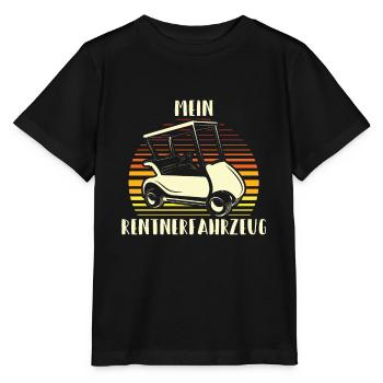 Mein Rentnerfahrzeug Golf Caddy Golfplatz Rente - Stanley/Stella Kinder T-Shirt MINI CREATOR  - Schwarz - Vorne - Mikhail (115cm)