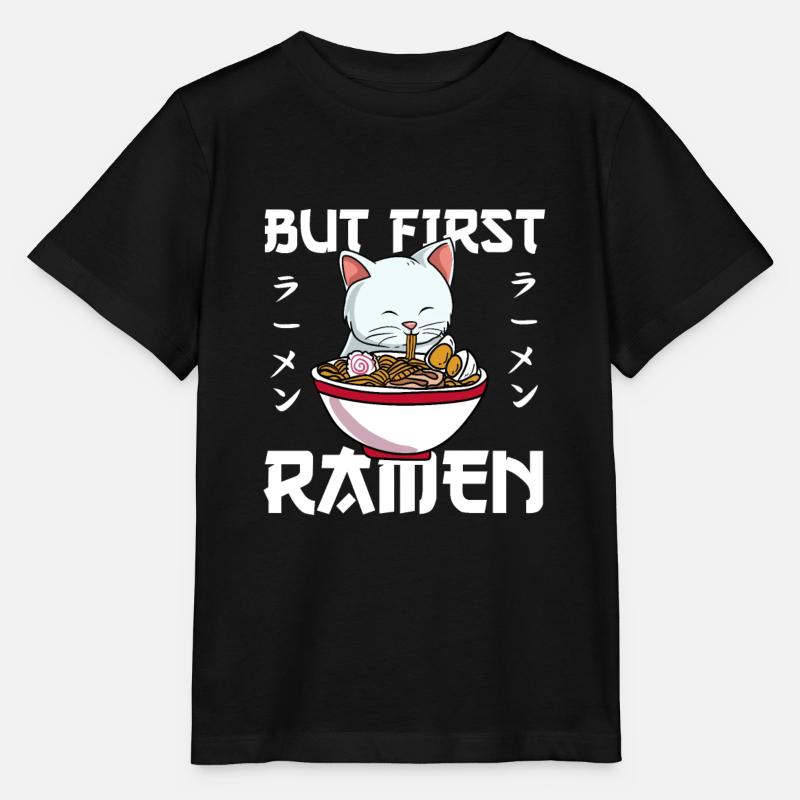 But First Ramen Cat Lover Kitty Owner Japonais - T-shirt bio MINI CREATOR Stanley/Stella Enfant - noir