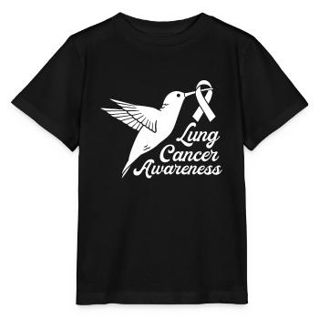 White Ribbon Lung Cancer Awareness White Ribbon - Stanley/Stella MINI CREATOR Kids’ T-Shirt - black - Front - Mikhail (115cm)