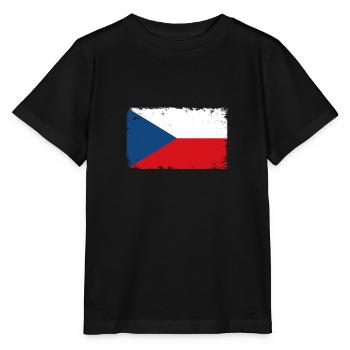Tschechien Herzschlag Flagge Vintage Tschechien - Stanley/Stella Kinder T-Shirt MINI CREATOR  - Schwarz - Vorne - Mikhail (115cm)