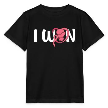 Pink Ribbon Ich habe Brustkrebsbewusstsein gewonnen - Stanley/Stella Kinder T-Shirt MINI CREATOR  - Schwarz - Vorne - Mikhail (115cm)
