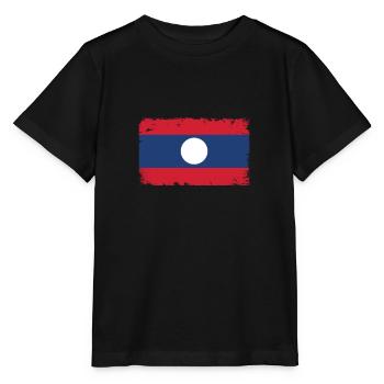 Laos Heartbeat Flag Vintage Laos - T-shirt bio MINI CREATOR Stanley/Stella Enfant - noir - Devant - Mikhail (115cm)