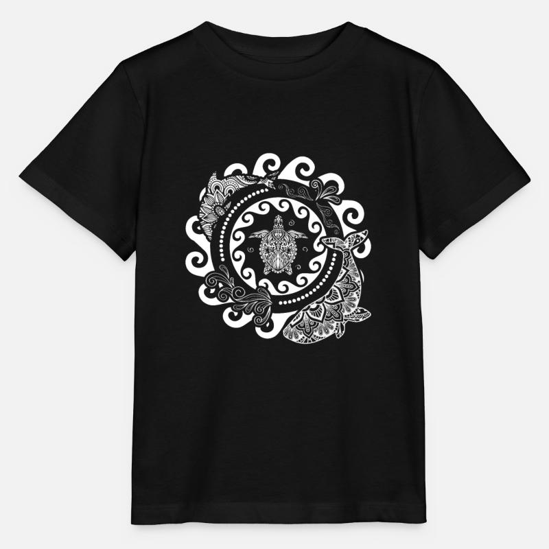 Mandala Underwater Sea Creature Sea Turtle Whale - T-shirt bio MINI CREATOR Stanley/Stella Enfant - noir