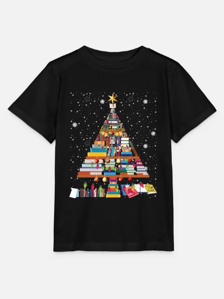 merry christmas book tree librarian book lovers - Stanley/Stella Kinder T-Shirt MINI CREATOR - Schwarz