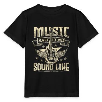 Music Sounds Like Hard Rock Music Rocker Band - Stanley/Stella Kinder T-Shirt MINI CREATOR  - Schwarz - Vorne - Mikhail (115cm)
