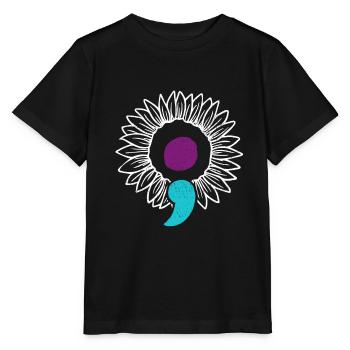 Point-virgule de sensibilisation à la prévention du suicide au tournesol - T-shirt bio MINI CREATOR Stanley/Stella Enfant - noir - Devant - Mikhail (115cm)