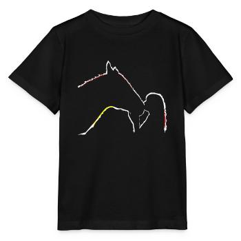 Fille et cheval – True Love Hobby Riding - T-shirt bio MINI CREATOR Stanley/Stella Enfant - noir - Devant - Mikhail (115cm)