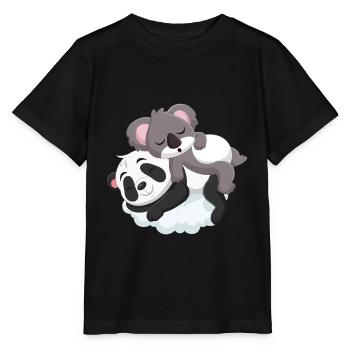 Koala und Panda kuscheln - Stanley/Stella Kinder T-Shirt MINI CREATOR  - Schwarz - Vorne - Mikhail (115cm)