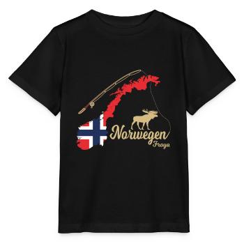 Norwegen 2022 Froya Angeln Skandinavien Motive - Stanley/Stella Kinder T-Shirt MINI CREATOR  - Schwarz - Vorne - Mikhail (115cm)