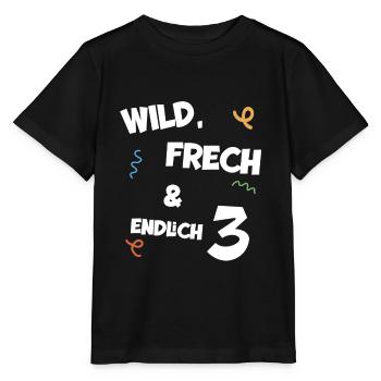 Kindergeburtstag dritter Geburtstag Junge Mädchen - Stanley/Stella Kinder T-Shirt MINI CREATOR  - Schwarz - Vorne - Mikhail (115cm)