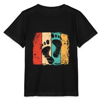 Empreinte pieds nus vintage - T-shirt bio MINI CREATOR Stanley/Stella Enfant - noir - Devant - Mikhail (115cm)