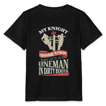Elektrischer Lineman - Stanley/Stella Kinder T-Shirt MINI CREATOR  - Schwarz - Vorne - Mikhail (115cm)