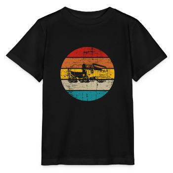 Concrete Mixer Construction Site Mixer Retro Gift - Stanley/Stella MINI CREATOR Kids’ T-Shirt - black - Front - Mikhail (115cm)