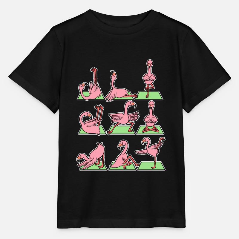 Flamingo Rosa Vogel Yoga Meditation Zen - Stanley/Stella Kinder T-Shirt MINI CREATOR  - Schwarz
