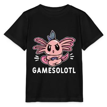 Axolotl Amphibie Lurch Salamander - Stanley/Stella Kinder T-Shirt MINI CREATOR  - Schwarz - Vorne - Mikhail (115cm)