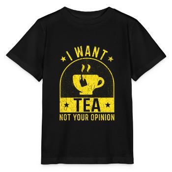 Tea Lovers Tea Gifts Tea Saying - Stanley/Stella MINI CREATOR Kids’ T-Shirt - black - Front - Mikhail (115cm)