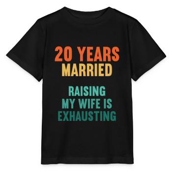 20 years married funny 20th wedding anniversary - Stanley/Stella MINI CREATOR Kids’ T-Shirt - black - Front - Mikhail (115cm)