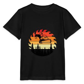 Chainsaw Axe Forester Lumberjack Saw Chain - Stanley/Stella MINI CREATOR Kids’ T-Shirt - black - Front - Mikhail (115cm)