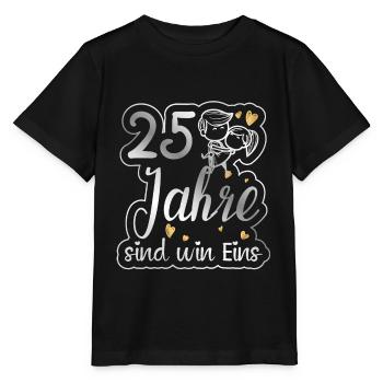 25. Hochzeitstag Silberhochzeit - Stanley/Stella Kinder T-Shirt MINI CREATOR  - Schwarz - Vorne - Mikhail (115cm)