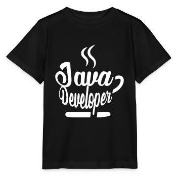 Java Developer Coffee Kaffee - Stanley/Stella Kinder T-Shirt MINI CREATOR  - Schwarz - Vorne - Mikhail (115cm)