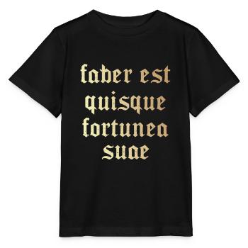 Faber est quisque fortunae suae - Stanley/Stella Kinder T-Shirt MINI CREATOR  - Schwarz - Vorne - Mikhail (115cm)