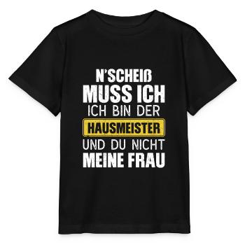 Witziger Hausmeister Spruch - Stanley/Stella Kinder T-Shirt MINI CREATOR  - Schwarz - Vorne - Mikhail (115cm)