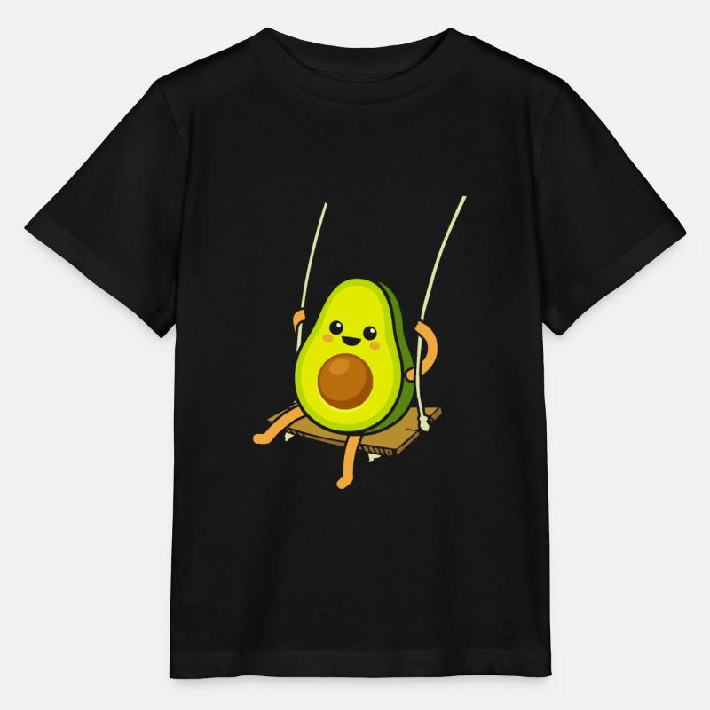 Avocado auf einer Schaukel - Stanley/Stella Kinder T-Shirt MINI CREATOR  - Schwarz
