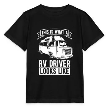Caravan Motorhome Caravan Camper - Stanley/Stella MINI CREATOR Kids’ T-Shirt - black - Front - Mikhail (115cm)