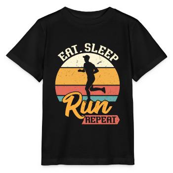 Eat Sleep Run Repeat - Stanley/Stella Kinder T-Shirt MINI CREATOR  - Schwarz - Vorne - Mikhail (115cm)