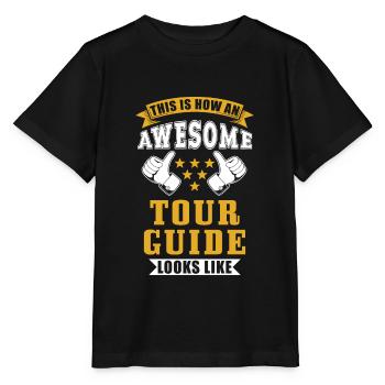 Tour Guide Tour Guide Gift - Stanley/Stella MINI CREATOR Kids’ T-Shirt - black - Front - Mikhail (115cm)