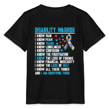 DISABILITY WARRIOR - Stanley/Stella MINI CREATOR Kids’ T-Shirt - black - Front - Mikhail (115cm)