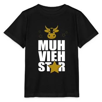 Muh Vieh Star Rinderzüchter Landwirt Kühe Kuh Kopf - Stanley/Stella Kinder T-Shirt MINI CREATOR  - Schwarz - Vorne - Mikhail (115cm)