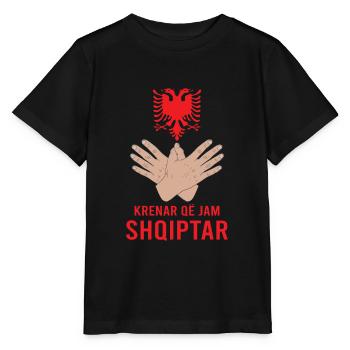 Albanie Kosovo Aigle drapeau albanais - T-shirt bio MINI CREATOR Stanley/Stella Enfant - noir - Devant - Mikhail (115cm)