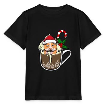 Hamster de cacao Noël - T-shirt bio MINI CREATOR Stanley/Stella Enfant - noir - Devant - Mikhail (115cm)