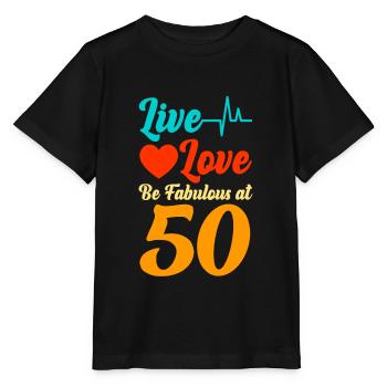 50th birthday - Stanley/Stella MINI CREATOR Kids’ T-Shirt - black - Front - Mikhail (115cm)