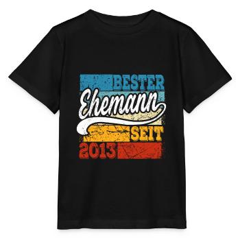 Bester Ehemann seit Jahr 2013 Hochzeitstag - Stanley/Stella Kinder T-Shirt MINI CREATOR  - Schwarz - Vorne - Mikhail (115cm)