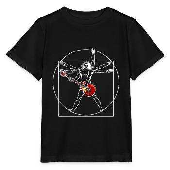 Da Vinci Guitare - Vitruvy Rock Music Band Cadeau - T-shirt bio MINI CREATOR Stanley/Stella Enfant - noir - Devant - Mikhail (115cm)
