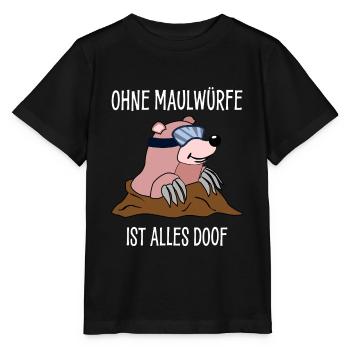 Maulwurf Maulwurfshügel Maulwürfe - Stanley/Stella Kinder T-Shirt MINI CREATOR  - Schwarz - Vorne - Mikhail (115cm)