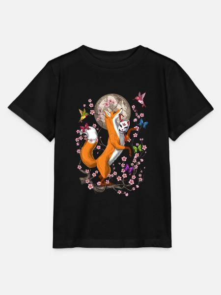 Fuchs Kirschblüte - Stanley/Stella Kinder T-Shirt MINI CREATOR  - Schwarz