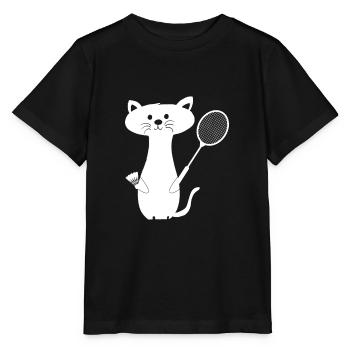 Cat Cat Badminton Badminton Badminton Badminton - Stanley/Stella MINI CREATOR Kids’ T-Shirt - black - Front - Mikhail (115cm)