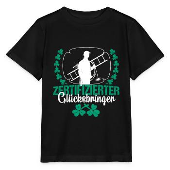 Schornsteinfeger Zertifizierter Glücksbringer - Stanley/Stella Kinder T-Shirt MINI CREATOR  - Schwarz - Vorne - Mikhail (115cm)