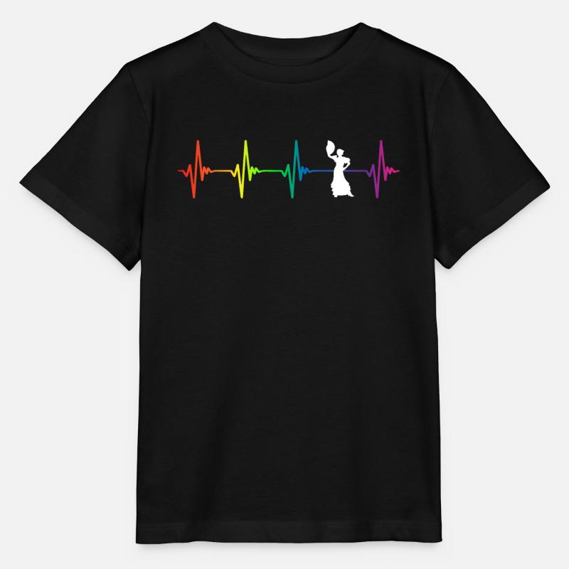 Flamenco Rainbow Heartbeat - T-shirt bio MINI CREATOR Stanley/Stella Enfant - noir