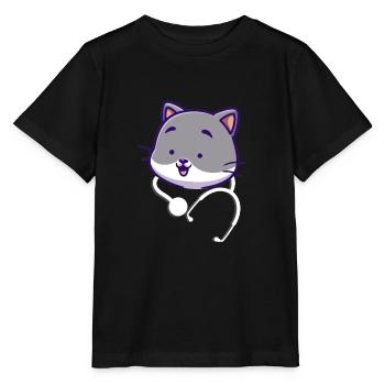 Stethoskop niedlich - Stanley/Stella Kinder T-Shirt MINI CREATOR  - Schwarz - Vorne - Mikhail (115cm)