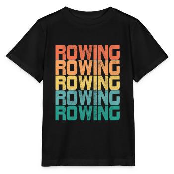 Rowing Rower Rudder Saying Retro Gift - Stanley/Stella MINI CREATOR Kids’ T-Shirt - black - Front - Mikhail (115cm)