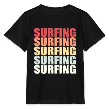 Surfergirl Surfen Surfer Spruch Retro Geschenk - Stanley/Stella Kinder T-Shirt MINI CREATOR  - Schwarz - Vorne - Mikhail (115cm)