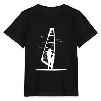 Cadeau Windsurfer - T-shirt bio MINI CREATOR Stanley/Stella Enfant - noir - Devant - Mikhail (115cm)