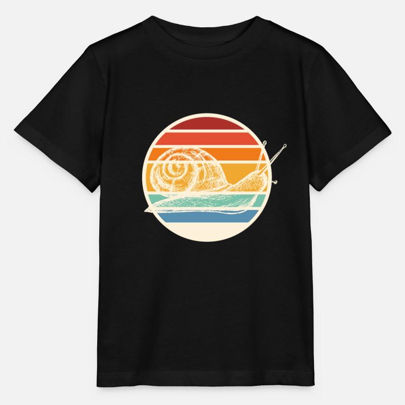 Coquille d’escargot Racing Escargot - T-shirt bio MINI CREATOR Stanley/Stella Enfant - noir