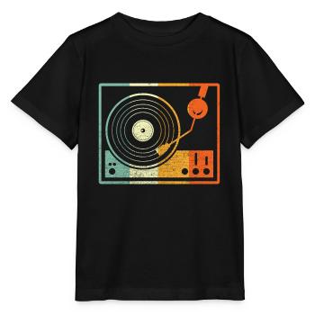 Vinyl Retro - Stanley/Stella Kinder T-Shirt MINI CREATOR  - Schwarz - Vorne - Mikhail (115cm)